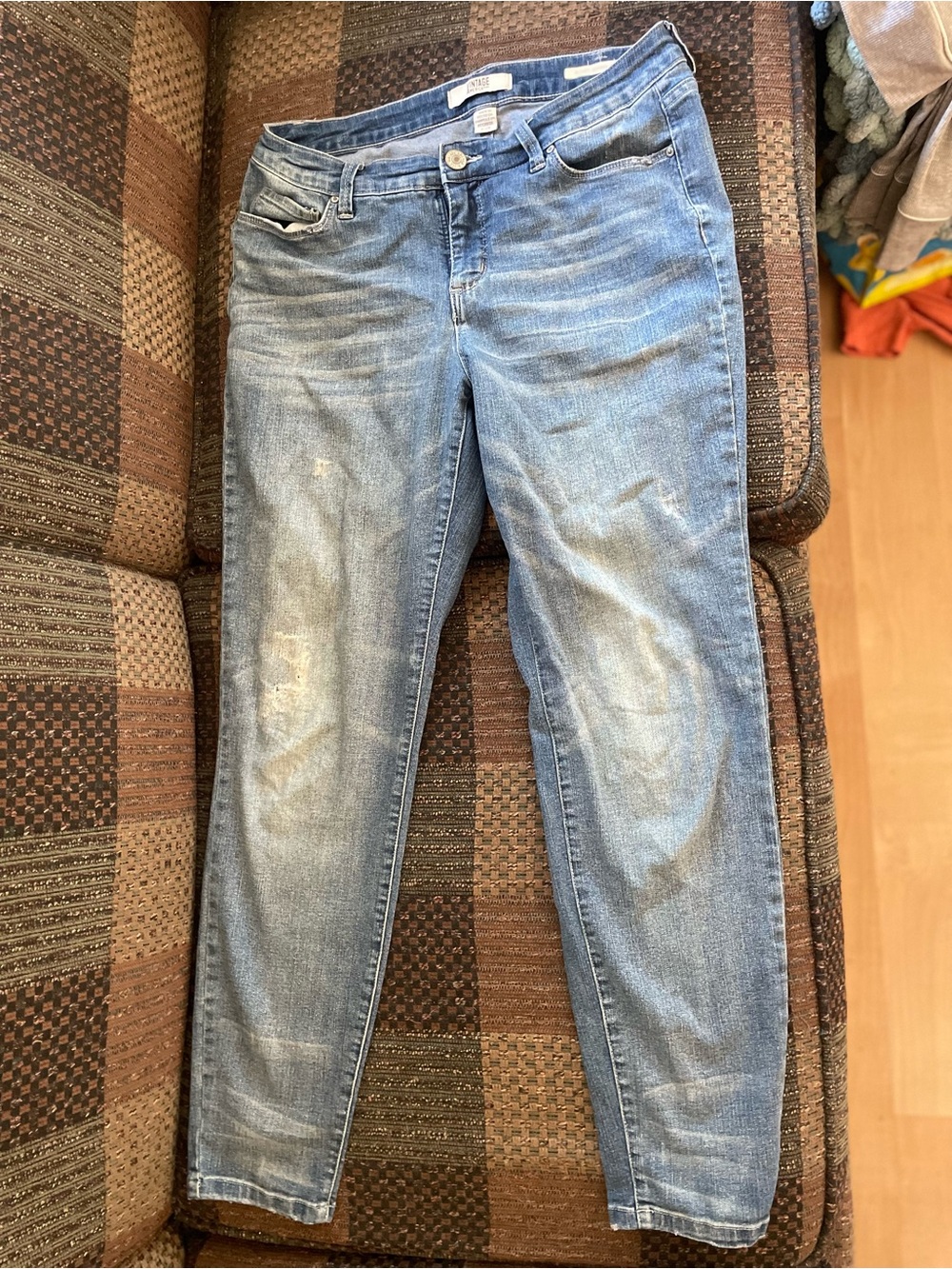 Skinny Light Blue Women's Jeans with Faded Detail